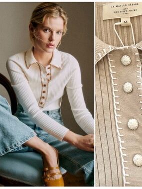 Sézane Armelle Wool
Blend Beige Jumper Sweater
Luxury French Wool XS